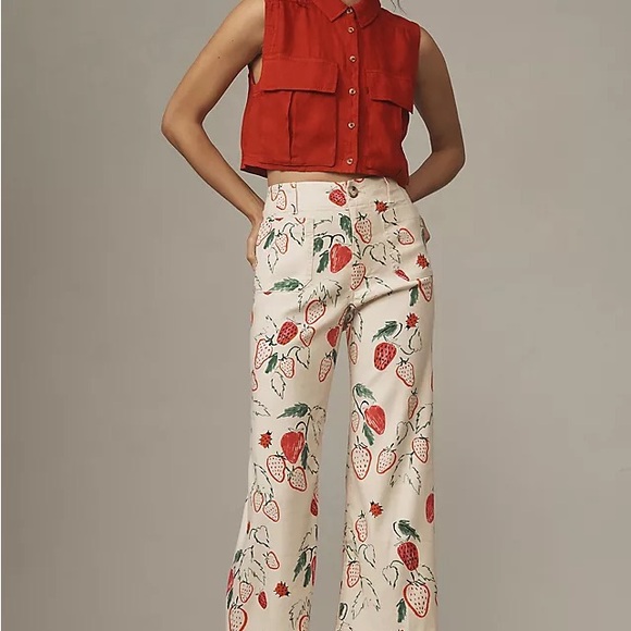 THE PHTHALO RUTH COLETTE CROPPED WIDE-LEG PANTS BY MAEVE - Picture 1 of 6